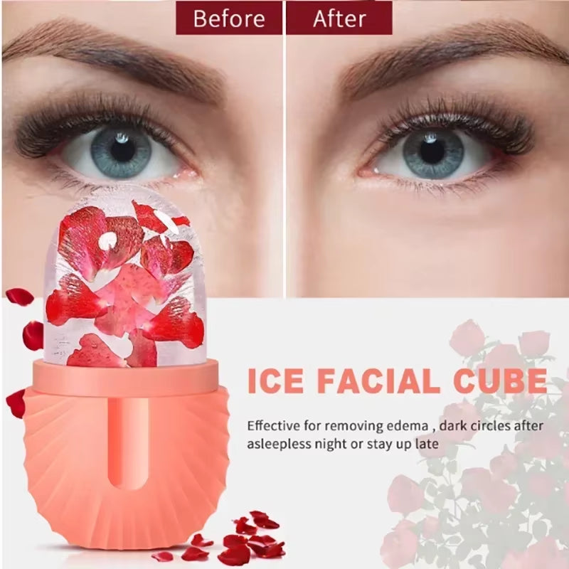 Ice Face Roller Ice Cube Beauty Massage Beauty Products Silicone Ice-Mold for Eye Puffiness Ice Facial Roller Shrink Pores