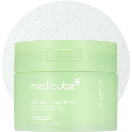 Exosome CICA Tea Tree Calming Toner Pads for Sensitive Skin with Centella Asiatica Help Reduce Redness & Breakouts. Low-Irritating & Hydrating Daily Care, Korean Skincare, Vegan (100 Pads)