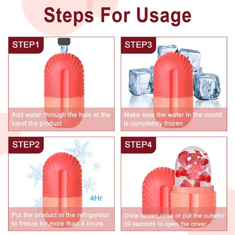 Ice Face Roller Ice Cube Beauty Massage Beauty Products Silicone Ice-Mold for Eye Puffiness Ice Facial Roller Shrink Pores